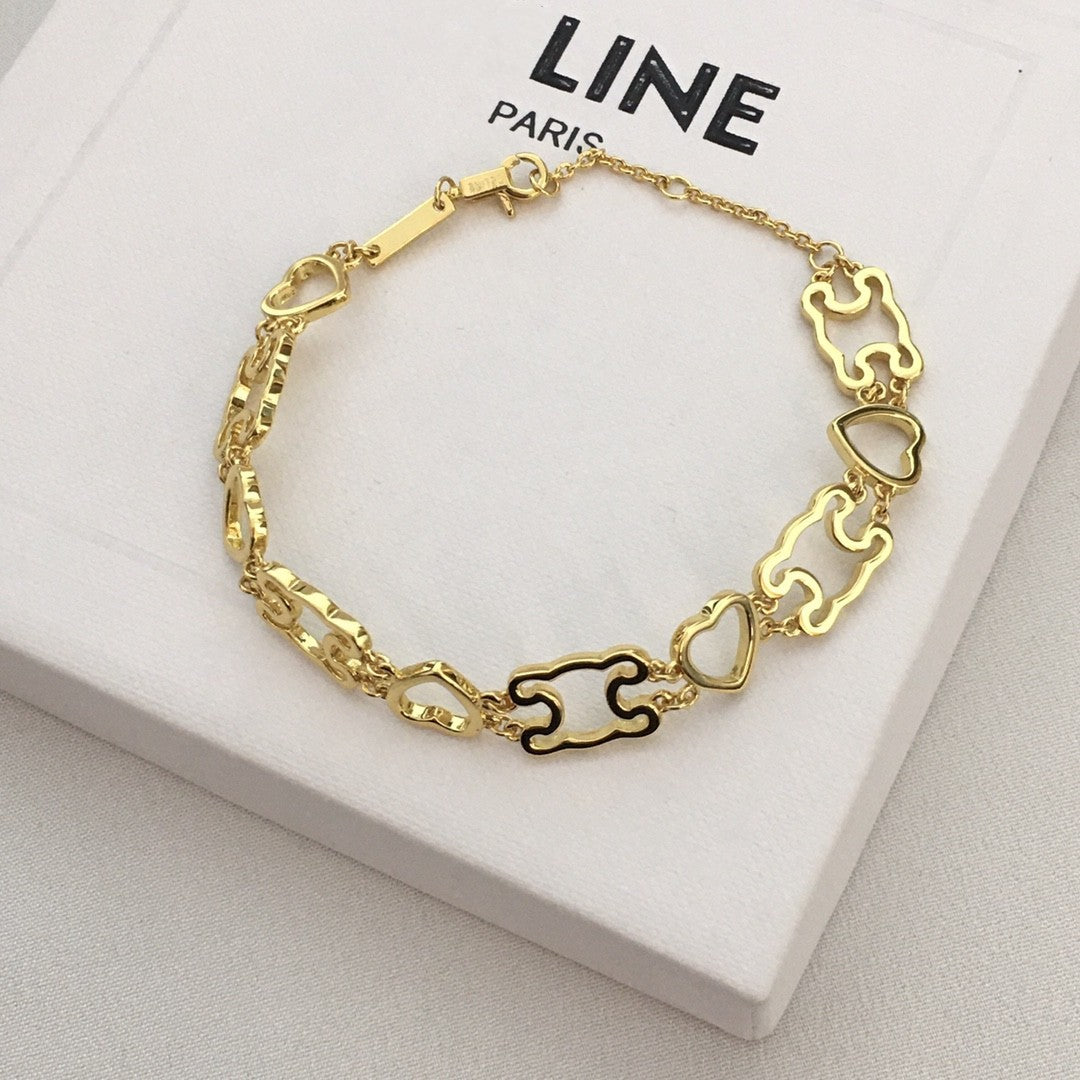 CELI风22新款520凯旋门心形项链女高级感光面气质镂空COKER锁骨链