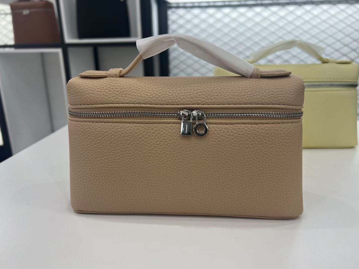 跨境LP饭盒包lp19盒子包真皮女包gigi同款piana手提单肩斜跨包女