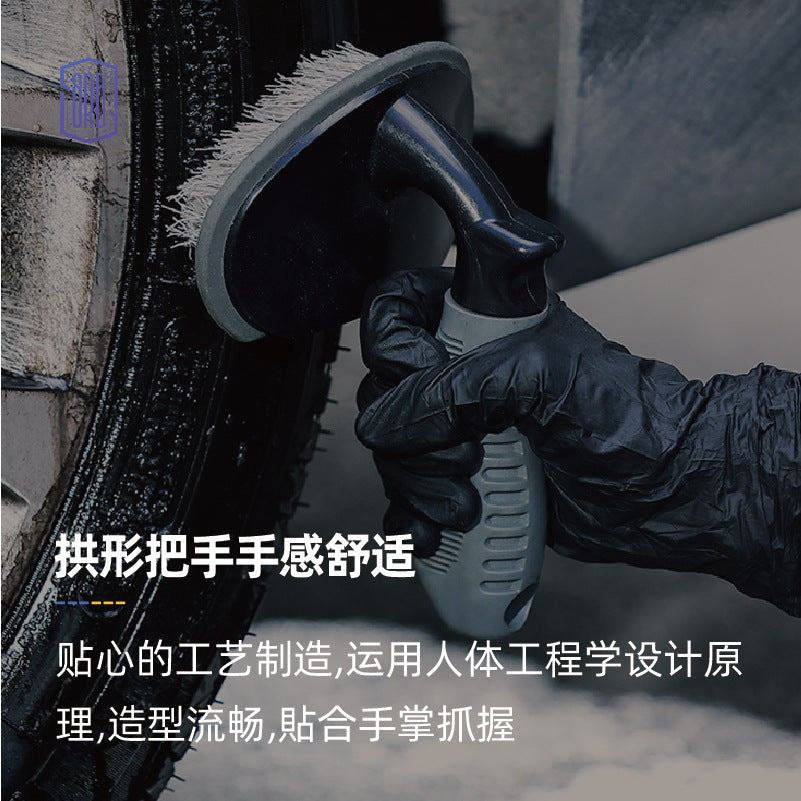 跨境热卖汽车直柄轮胎刷车胎清洁脚垫刷弧形轮胎刷汽车清洁刷子