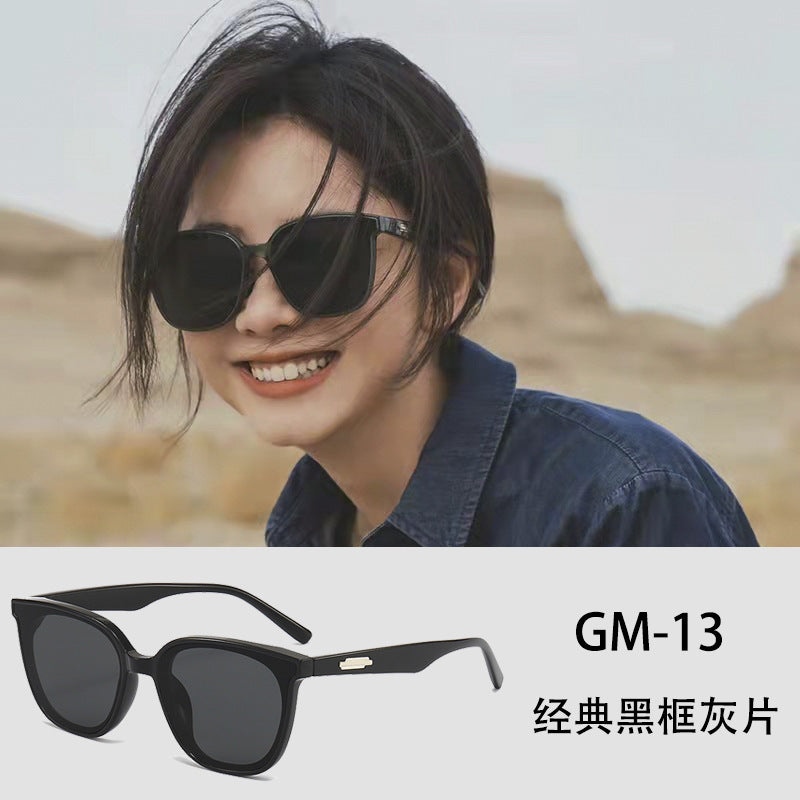 2024新款gm墨镜韩版男女开车防紫外线太阳镜防晒时尚圆框太阳眼镜