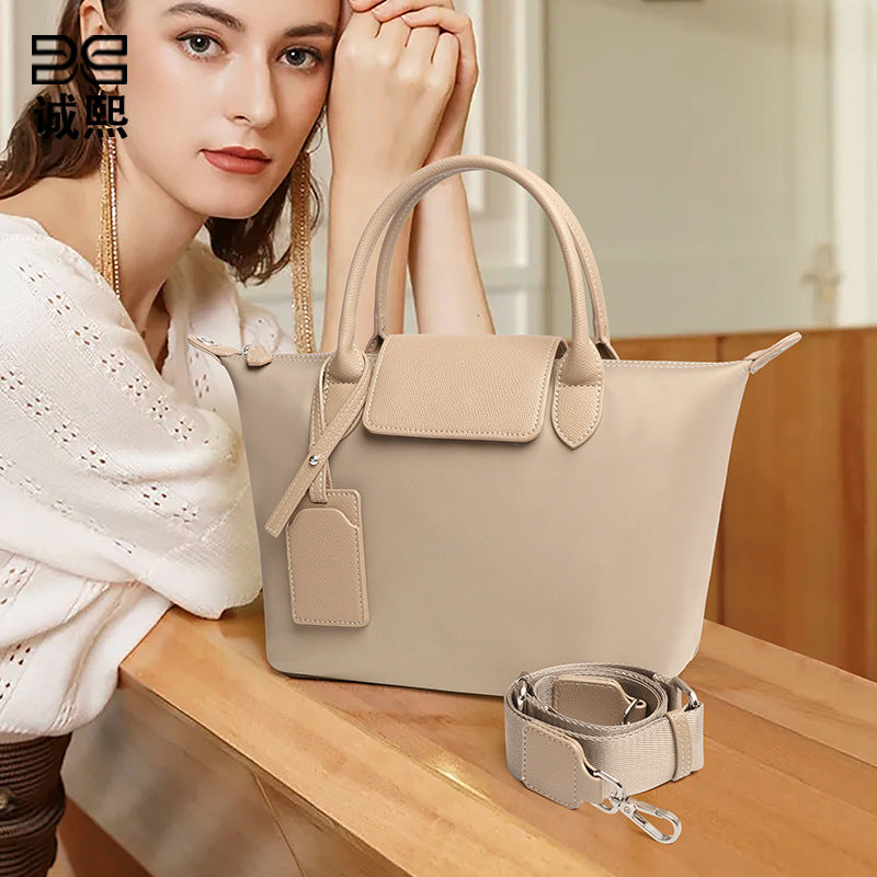 时尚大容量大号龙襄包包定制尼龙单肩斜挎女包休闲手提通勤饺子包