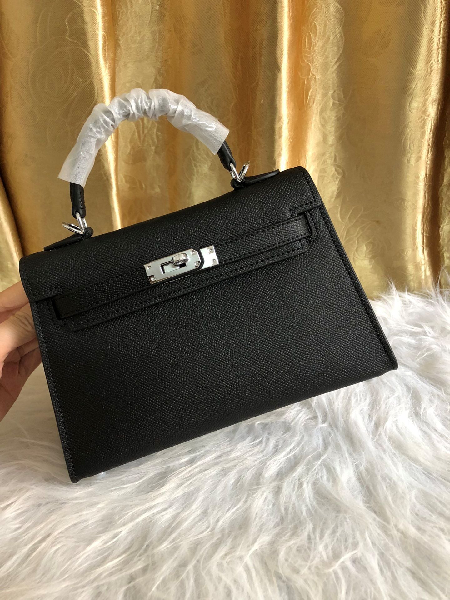 高级感2023新款二代凯莉包真皮女包手提包单肩斜挎潮爆头层