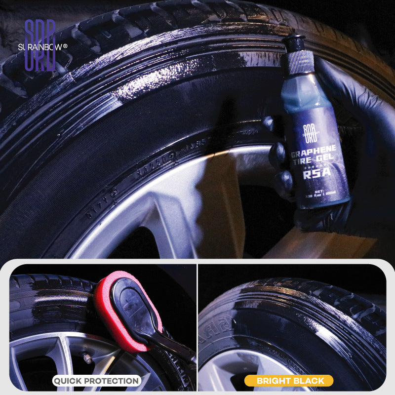 跨境专供石墨烯汽车轮胎膏增黑增亮龟裂修复轮胎膏防水防尘防龟裂