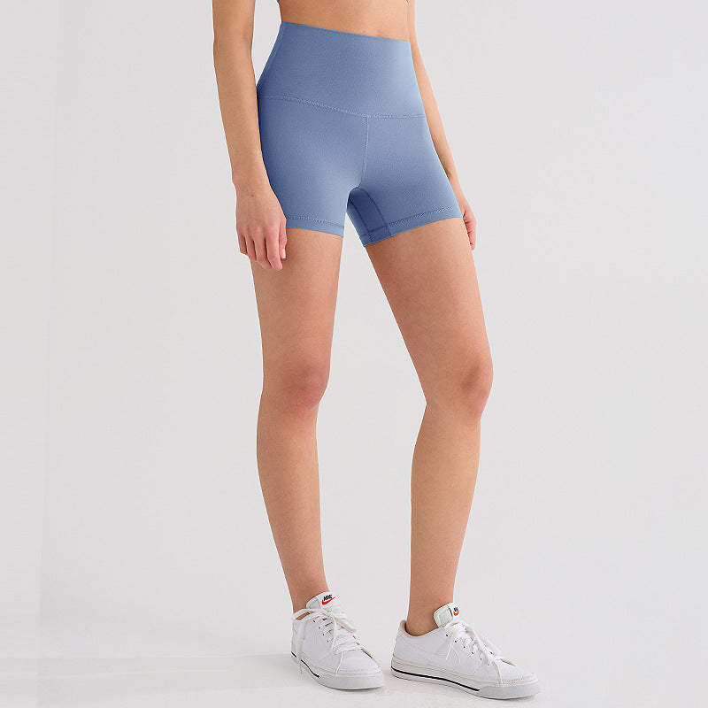 INFLACHI三分lulu瑜伽裤女磨毛高腰健身裤骑行短裤速干运动紧身裤