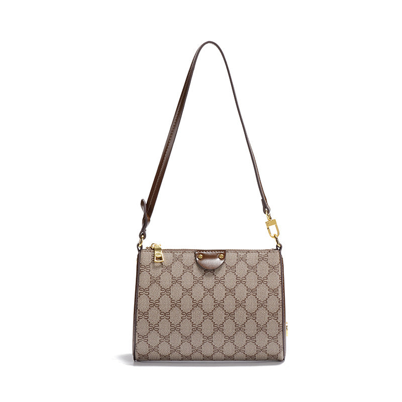 跨境经典老花复古小方包潮流个性单肩包女士手提包休闲百搭腋下包