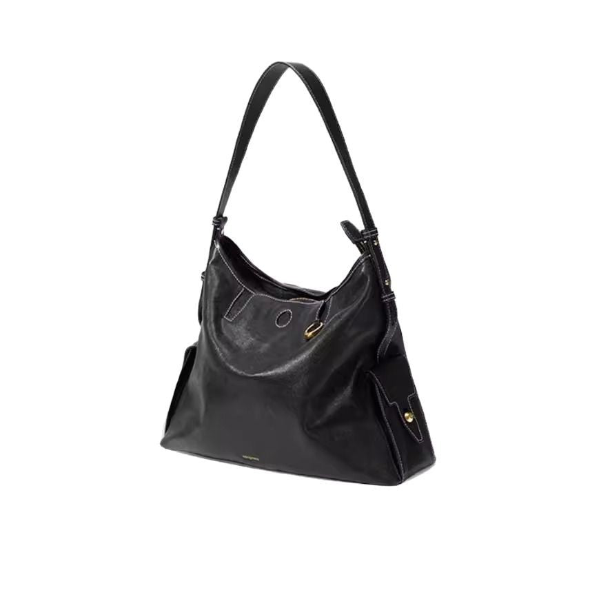 李娜同款牛皮腋下包女2025新款循迹hobo单肩包百搭皮斜挎包大容量