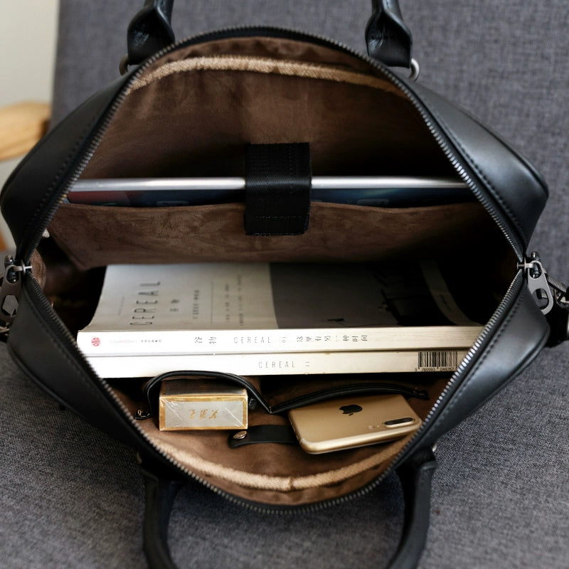 手提包男真皮商务公文包牛皮编织男包单肩斜挎包电脑包男士公文包