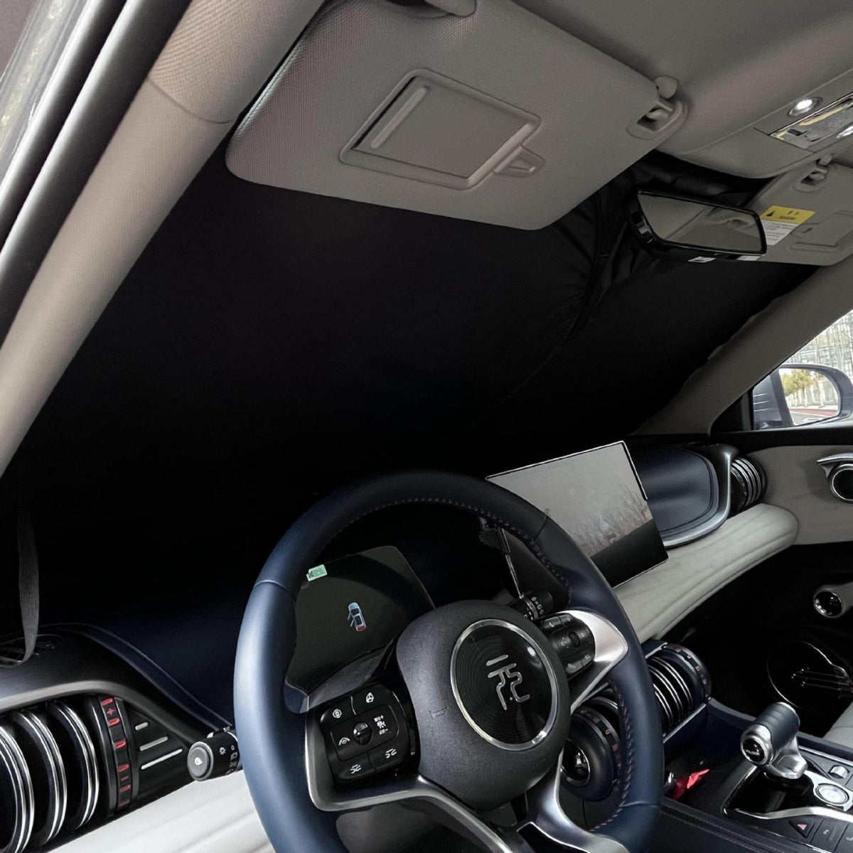 夏季新款镭射车用太阳挡商务卡嵌式汽车遮阳挡防晒隔热遮光帘批发