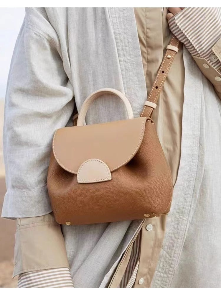 潮 poleno包月牙腋下包法国paris月亮包单肩斜挎包女真皮马鞍包女