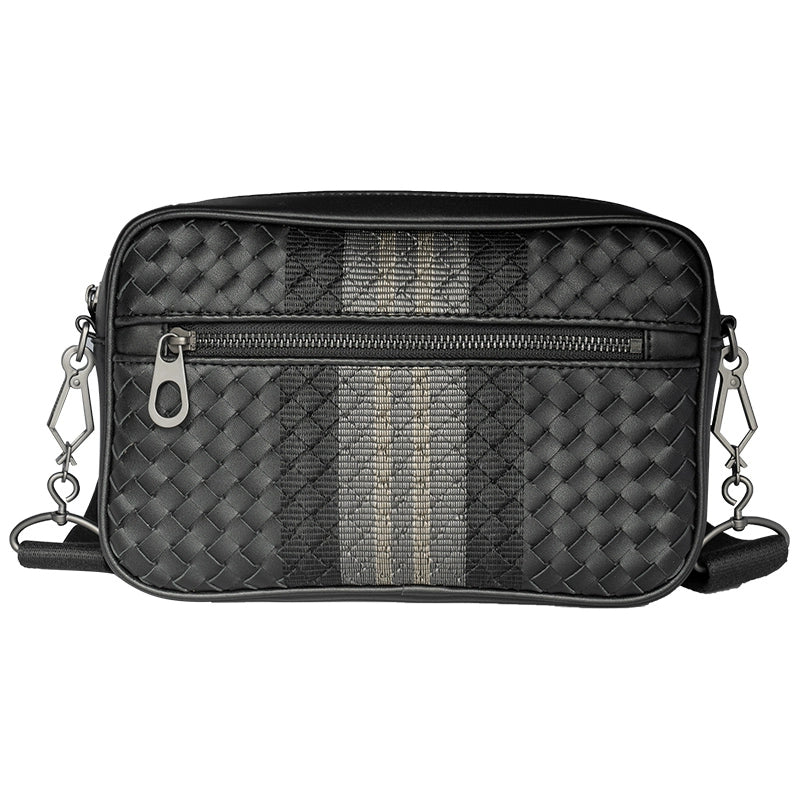 x&bv单肩包男真皮斜挎包休闲横款小背包多功能编织男包手拿包手包