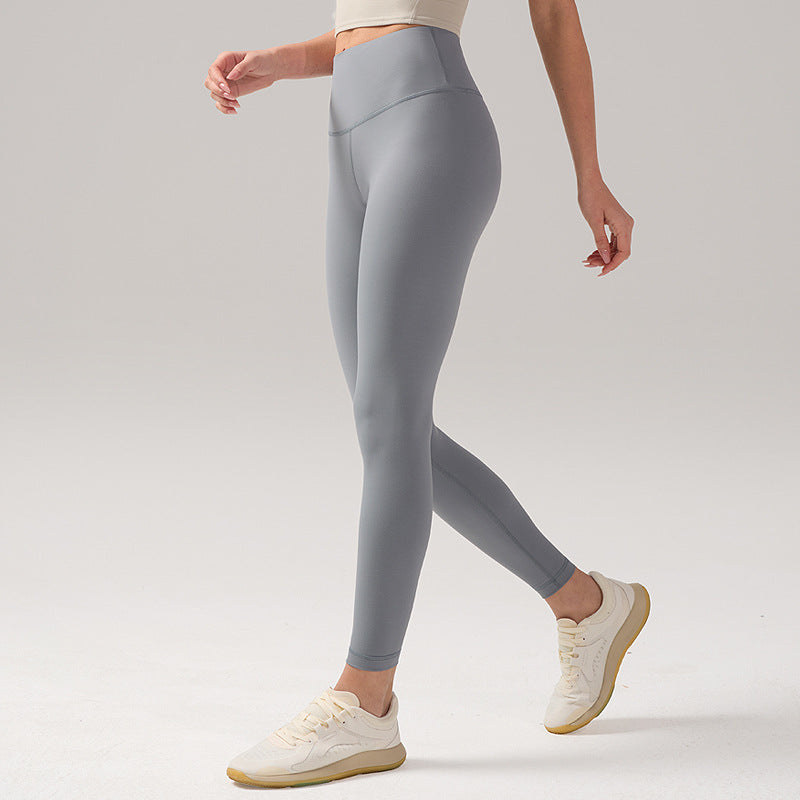 磨毛lulu瑜伽裤女裸感高腰提臀健身裤吸湿透气24"弹力运动紧身裤