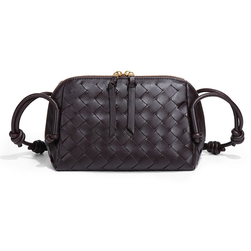 跨境新款手工编织包质感潮流百搭单肩斜挎女包时尚小众设计贝壳包