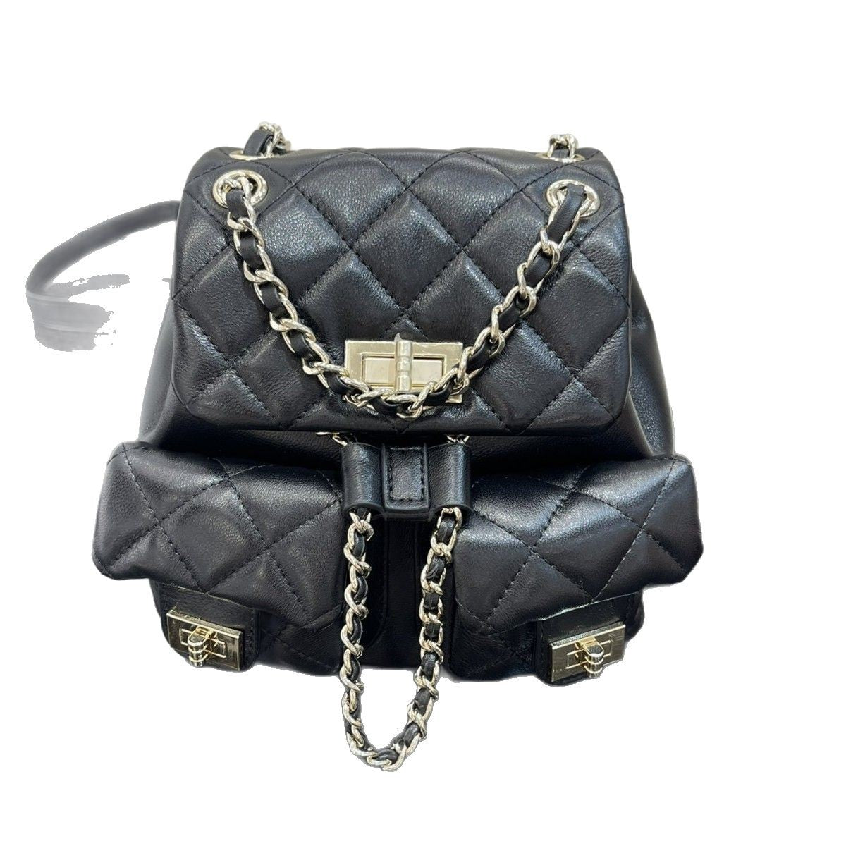 韩版时尚高级感双肩包女2025新款小香风菱格链条包小众双肩背包