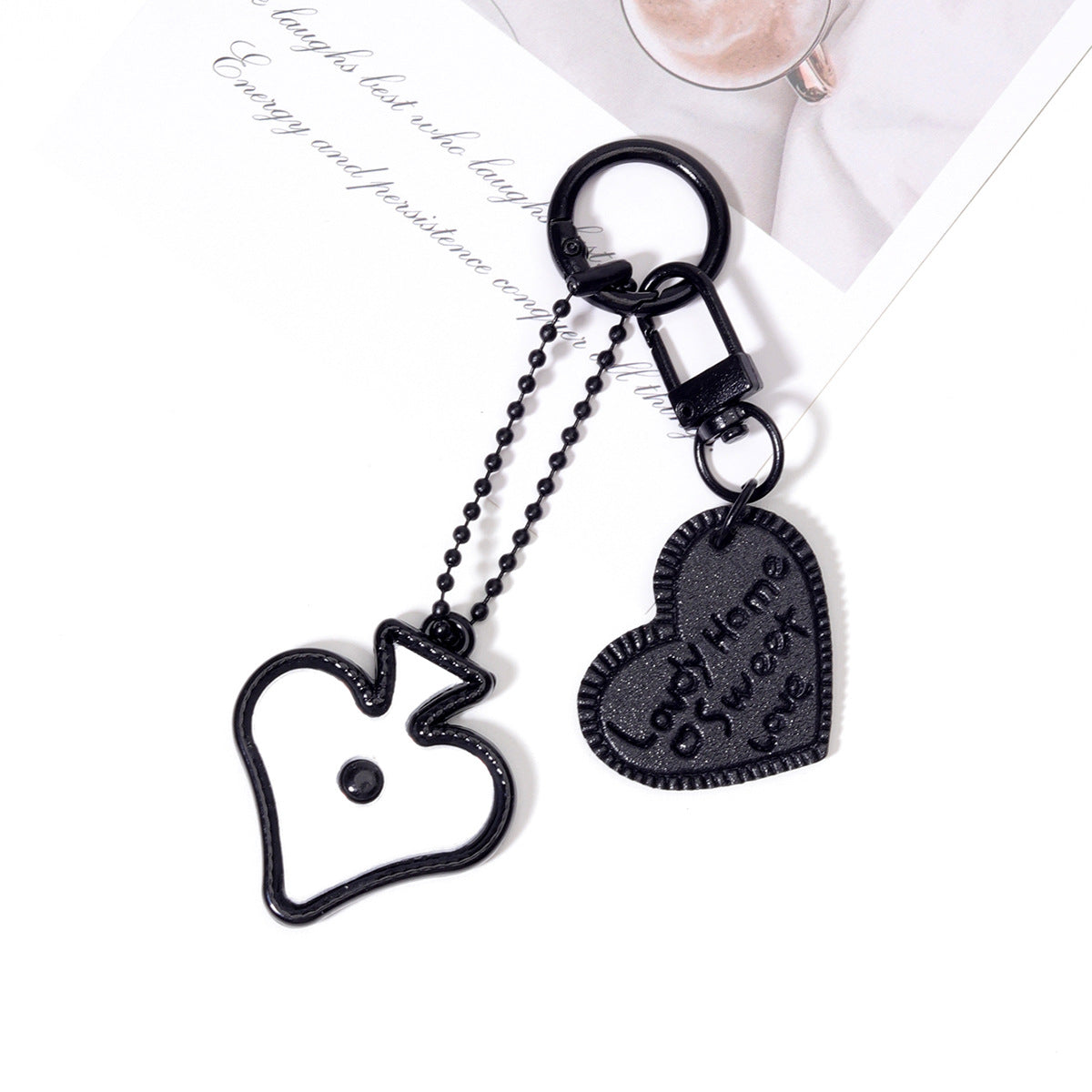 跨境热销磨砂质感亚克力包包挂件杯子挂饰挂件扎带时尚热销桃心