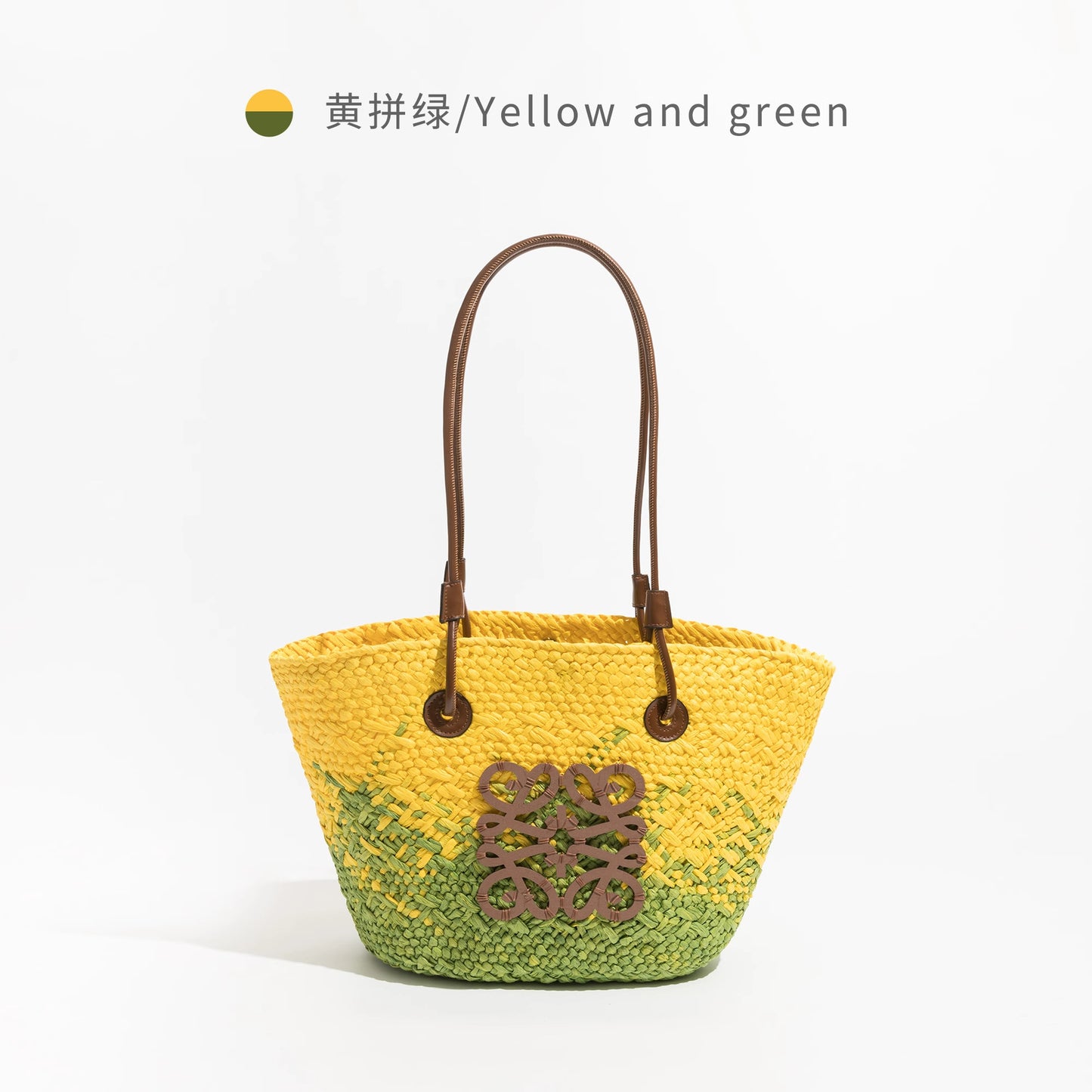 田园风手工编织托特包2024新款沙滩度假手提单肩包法式藤编草编包