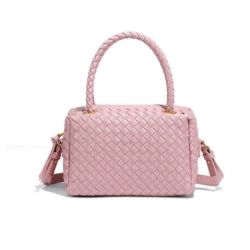 秋冬新款安可拉手提包潮流手工编织包包款时尚枕头包单肩斜挎女包