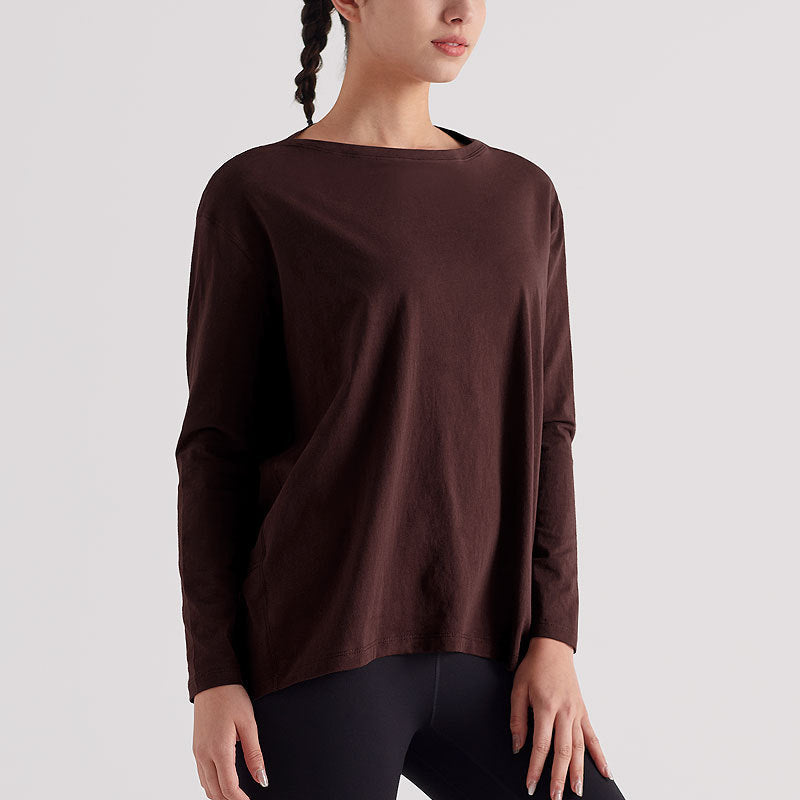 宽松运动上衣女透气速干健身短袖T恤防晒瑜伽服龟背长袖休闲罩衫