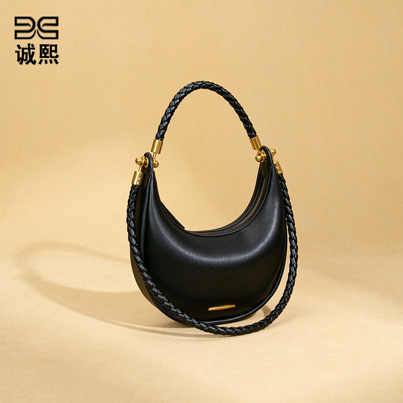 工厂直销月牙包质感女士单肩包2025新款腋下包潮流时尚手提新月包