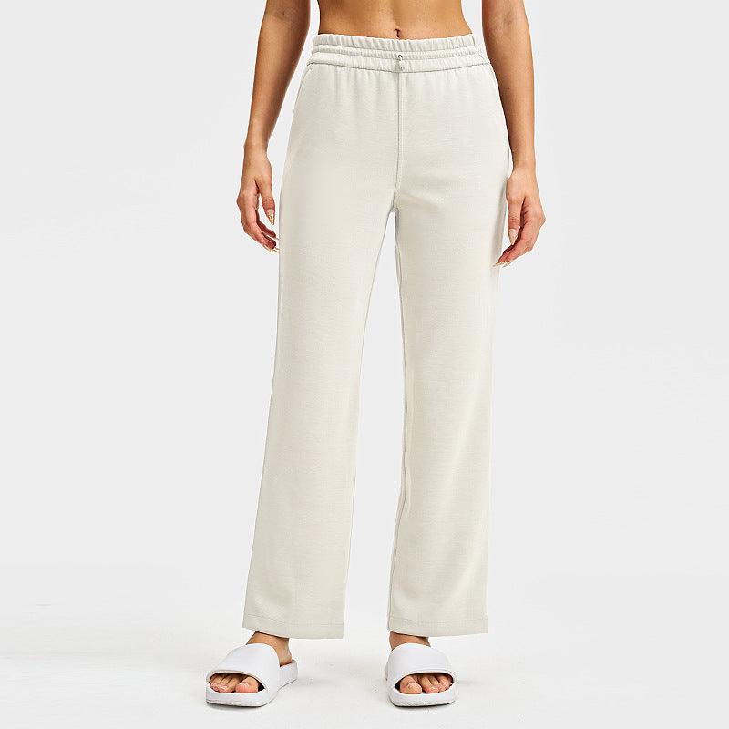 lulu阔腿运动裤女直筒休闲宽松瑜伽裤莫代尔速干透气高腰长裤28"