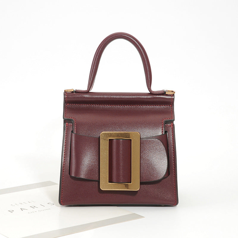 泰国复古方扣包TOGO真皮小众腰带扣水桶包手提迷你斜挎包质感女包