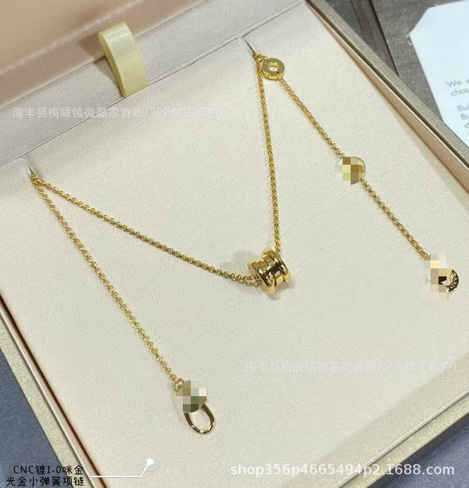 Bv高版本宝家小红人铆钉项链新款慈善款经典黑白陶瓷项链CNC精工