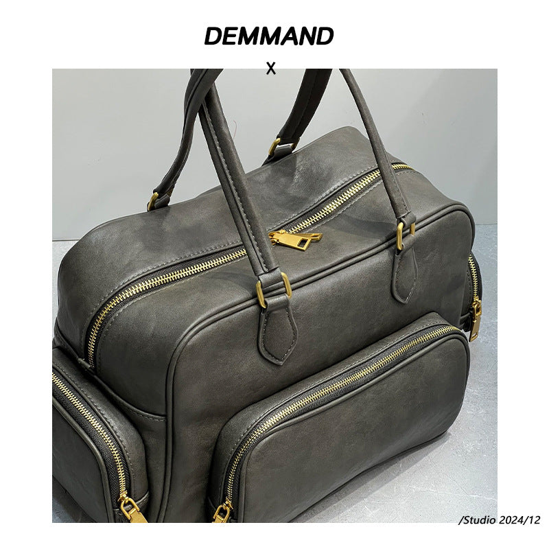 植鞣牛皮托特包大容量包包女式2024秋冬新款腋下单肩大包波士顿包