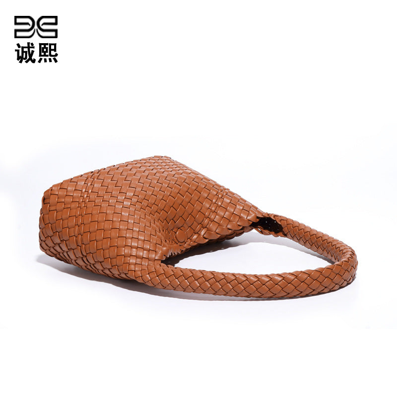 潮流复古小众腋下包时尚休闲百搭手工编织包软皮大容量手提子母包