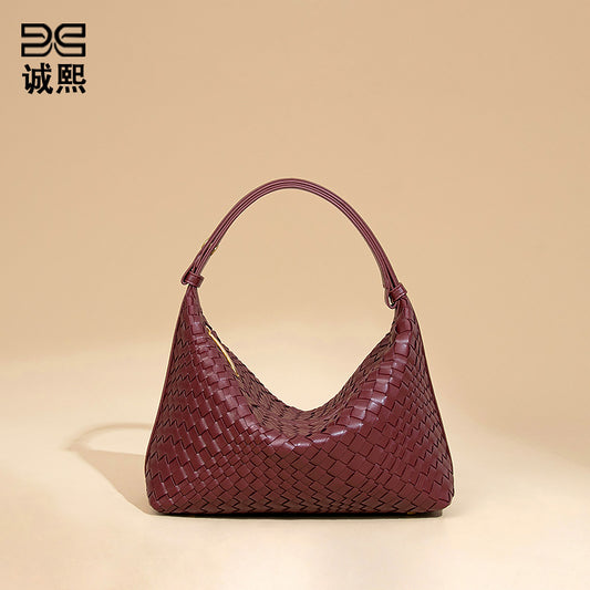 跨境潮流百搭手工编织包时尚简约饭盒手提包高级感小众单肩腋下包