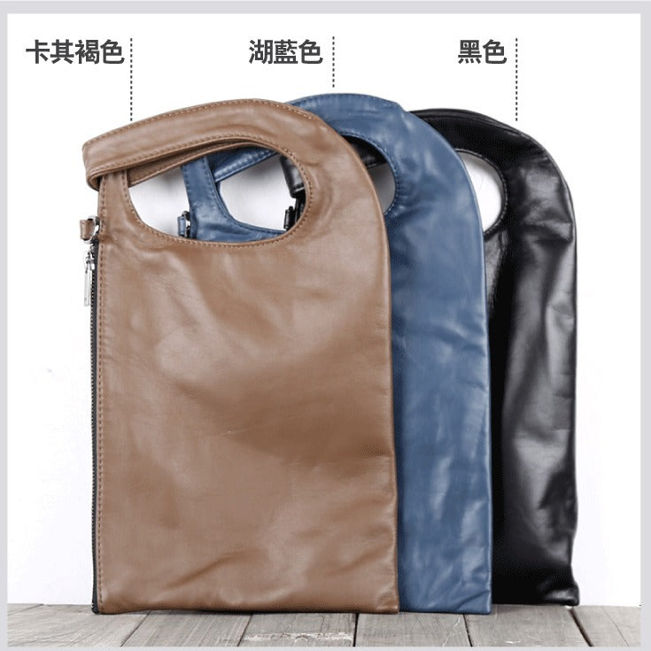 手工植鞣头层牛皮单肩斜跨手提包休闲真皮包袋男女情侣款无痕代发