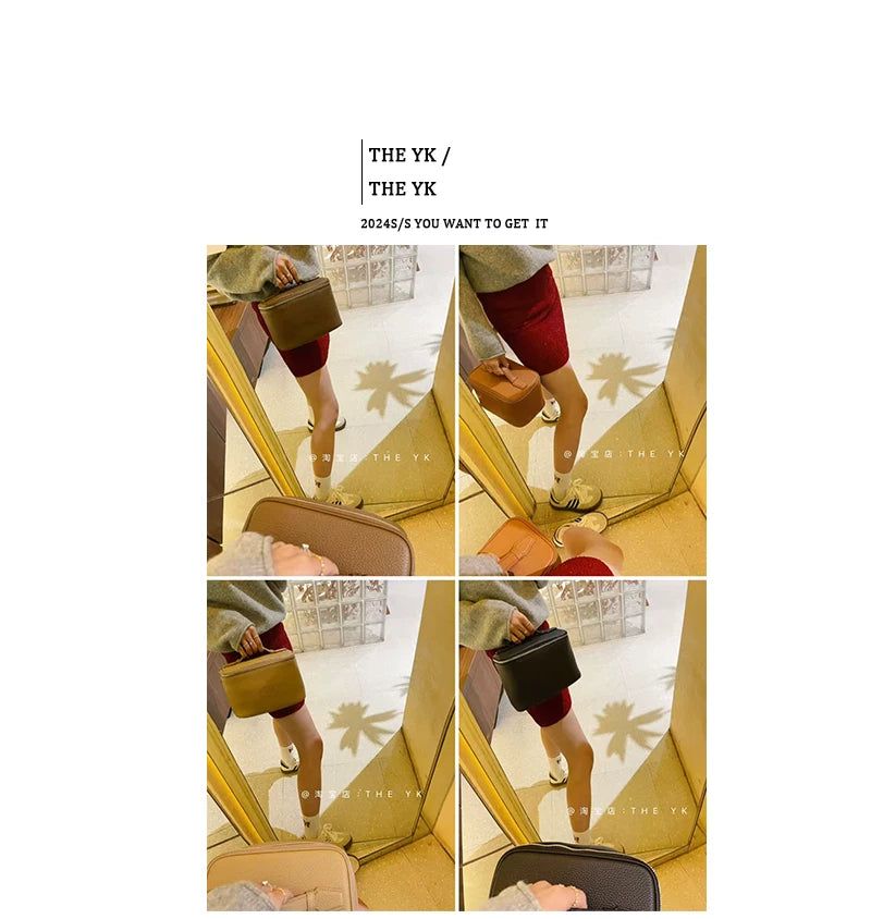 真皮化妆包女H洗漱包手拎手拿包大容量随身出差旅行收纳包盒子包