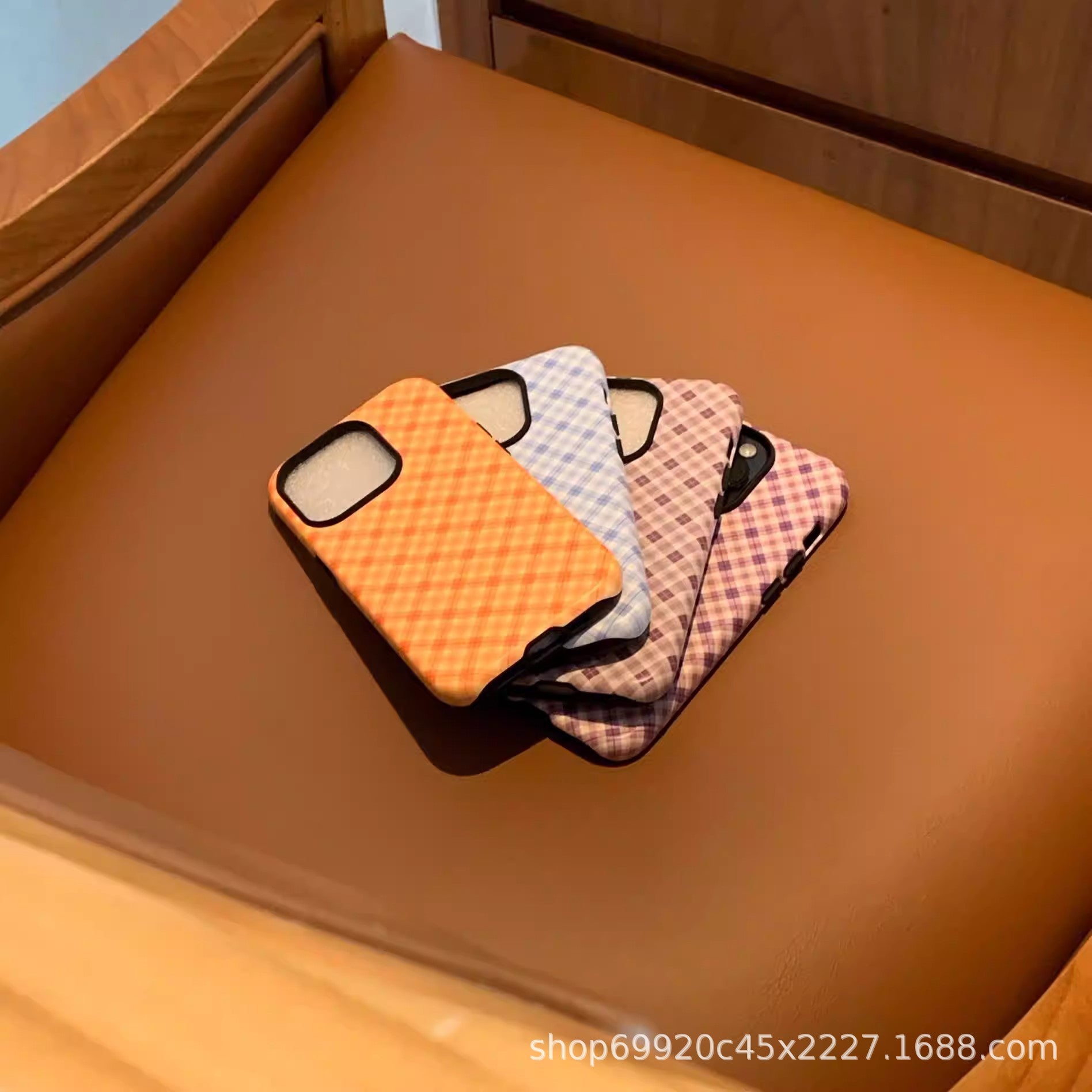 跨境外贸菱形条纹适用苹果17Promax磁吸菲林手机壳iPhone16三星15