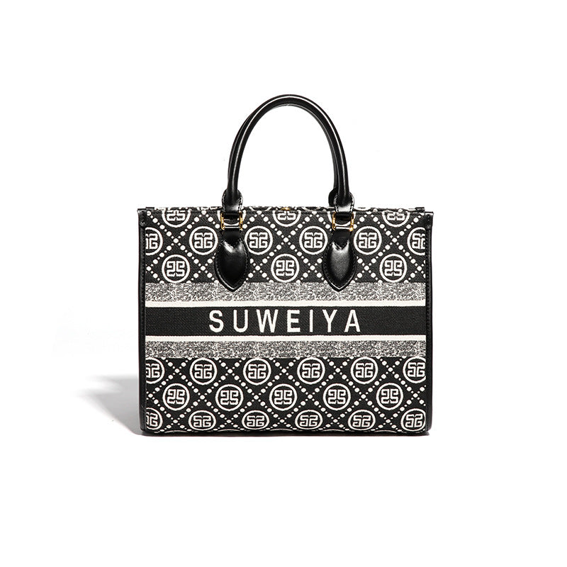 2025秋冬新款女士手提包商务通勤大容量托特包质感流行复古单肩包