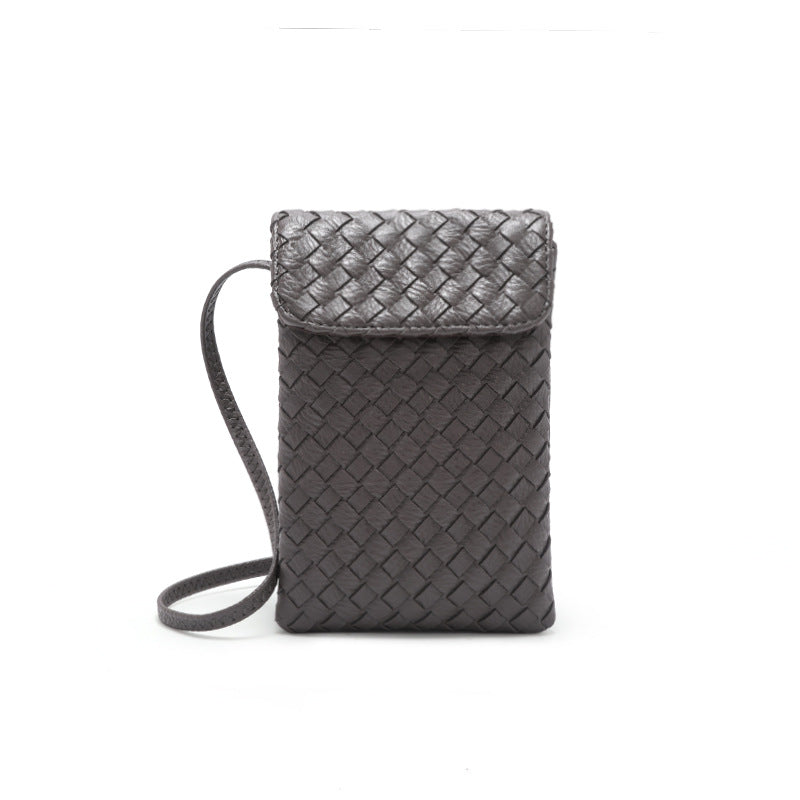 包包女2024新款韩版迷你编织可爱手机包零钱包单肩斜挎包一件代发