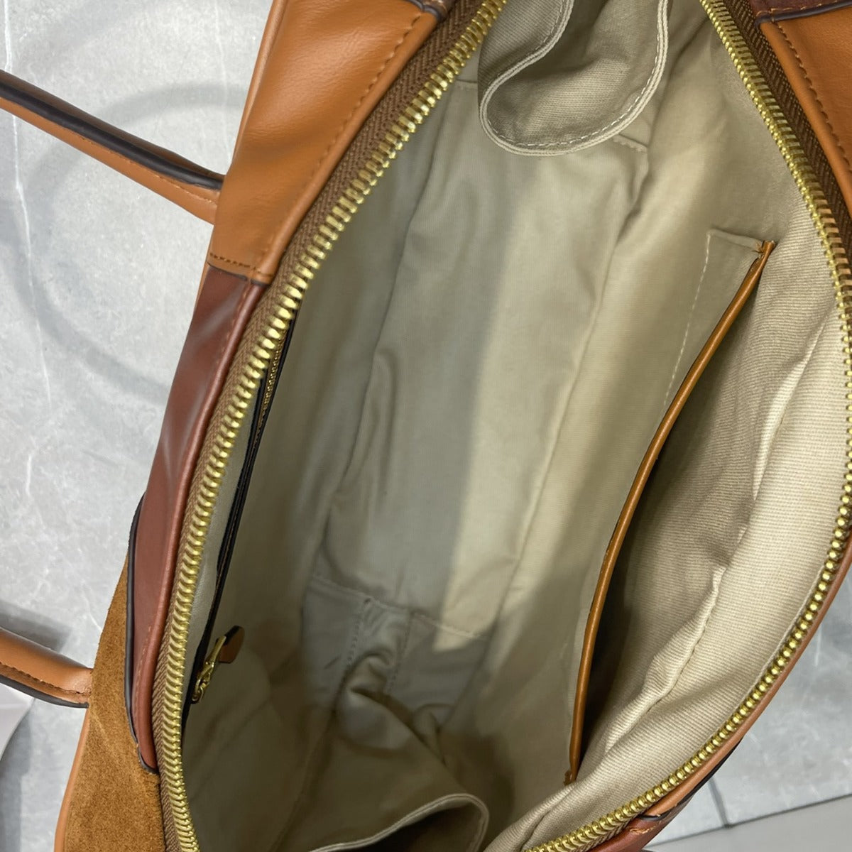 大容量保龄球包包女高级感小众中古腋下包复古真皮手提单肩包大包