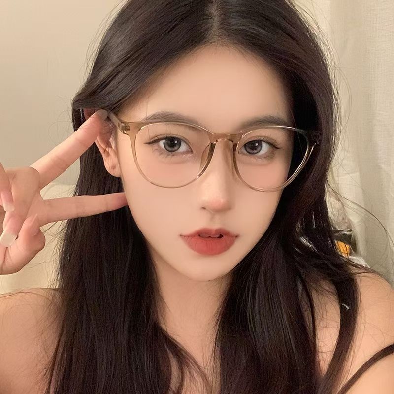 韩系显白眼镜框女网红同款素颜拍照百搭高级感防蓝光近视眼镜配镜