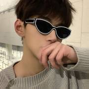 复古点漆猫眼墨镜男女百搭高级感太阳镜欧美男士防紫外线太阳眼镜