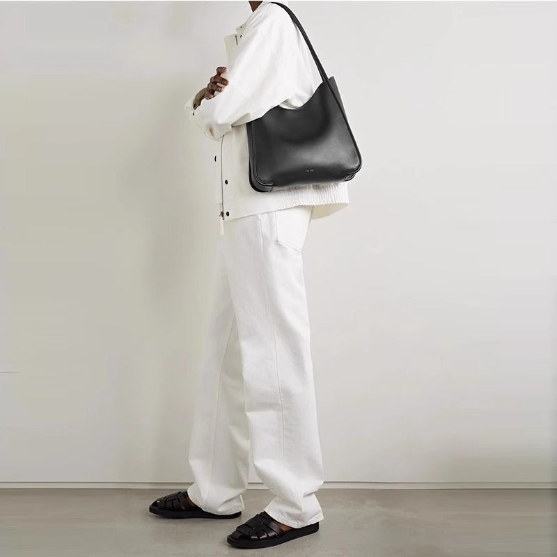 高品质The Row包真皮大容量单肩包Rose朴彩英同款通勤托特腋下包