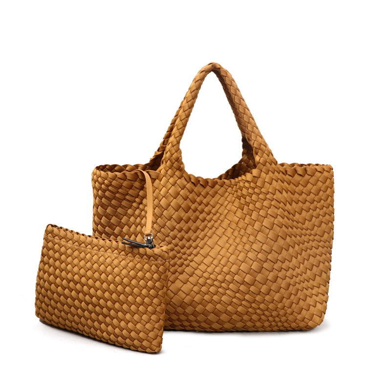 直播爆款手工编织女包包时尚潮流百搭清新腋下包大容量子母托特包