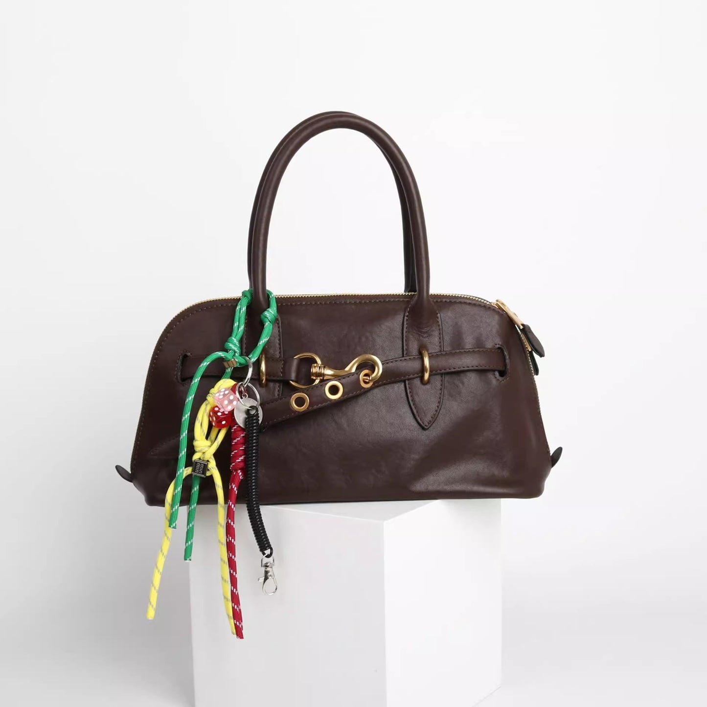 M家同款头层植鞣牛皮托特包小众设计高级感大容量贝壳腋下通勤包