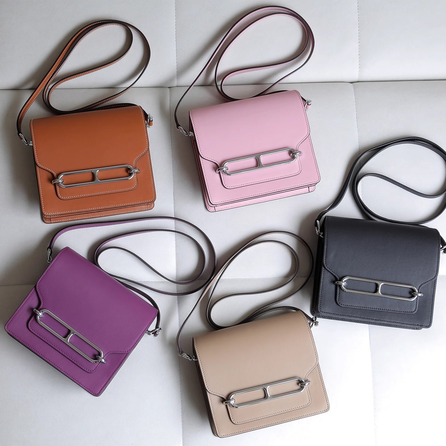 网红同款空姐豆腐包头层牛皮猪鼻子包小方包单肩斜挎女包直播代发