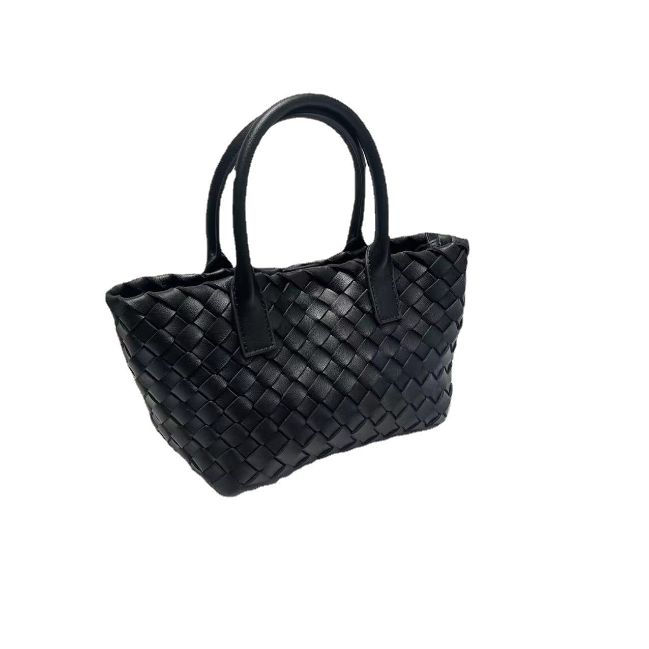 2022新款小手提包牛皮上班通勤手拎托特包斜挎包真皮菜篮子编织包