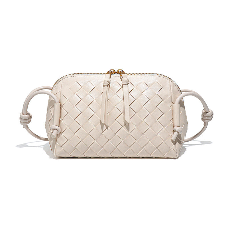 跨境新款手工编织包质感潮流百搭单肩斜挎女包时尚小众设计贝壳包