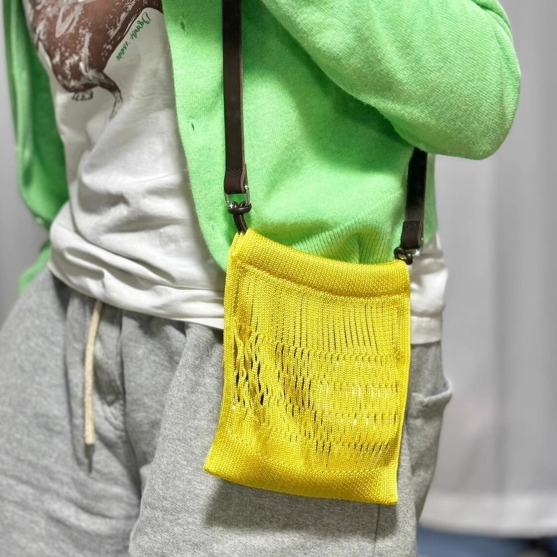 夏日沙滩包小众设计编织网兜镂空购物袋男女同款大容量单肩斜跨包