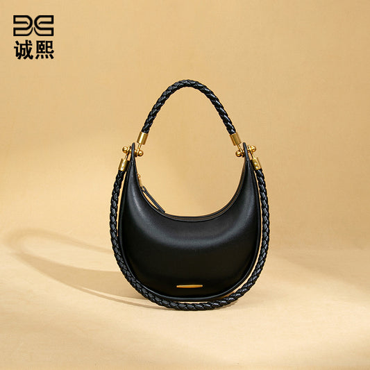 工厂直销月牙包质感女士单肩包2025新款腋下包潮流时尚手提新月包