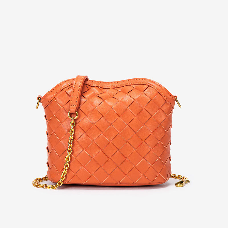 包包女2025新款韩版潮流编织包迷你链条女包女士磁扣单肩包斜跨包