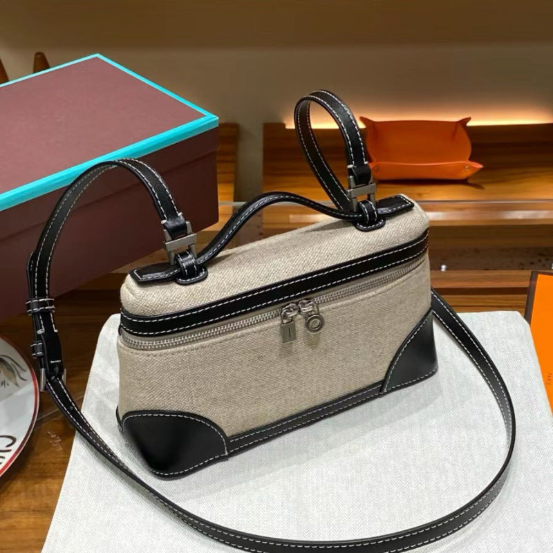 跨境LP饭盒包lp19盒子包真皮女包gigi同款piana手提单肩斜跨包女