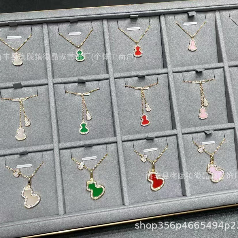 高版本葫芦福禄项链S925银镀18K玫瑰金CNC精工版厂家直销一件代发