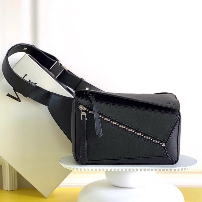 24新款经典Puzzle几何胸包真皮单肩斜挎男女包运动迷你牛皮腰包包