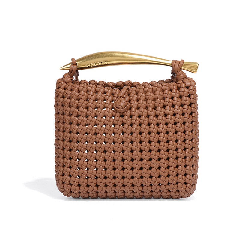 小众风车结沙丁鱼手拎女包时尚百搭手工编织包个性潮流单肩斜挎包