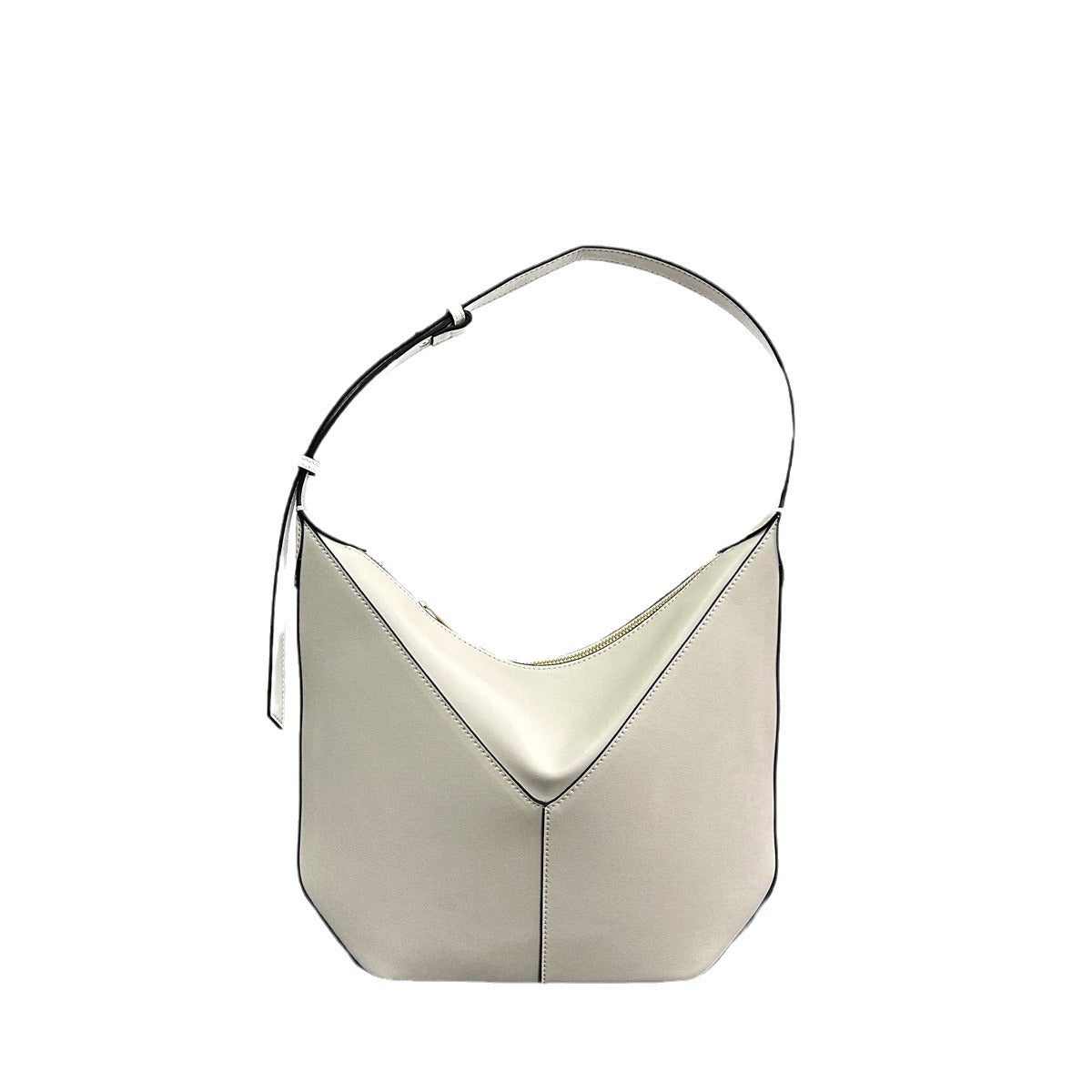 2024新款小牛皮高级感小众设计黑边手提单肩斜挎腋下包真皮吊床包